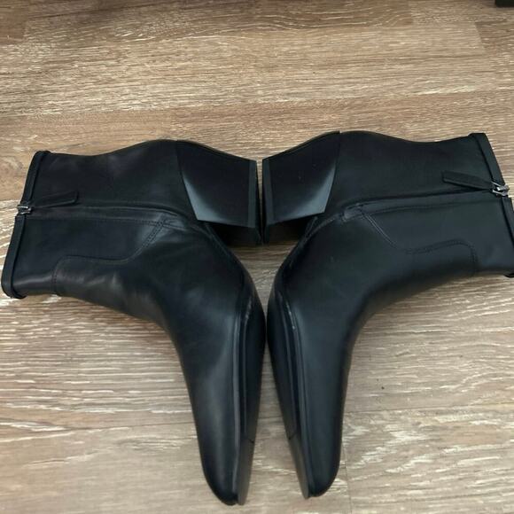 Franco Sarto New Black Leather Piinted Toe Amber Booties Size 10 - Picture 9 of 14